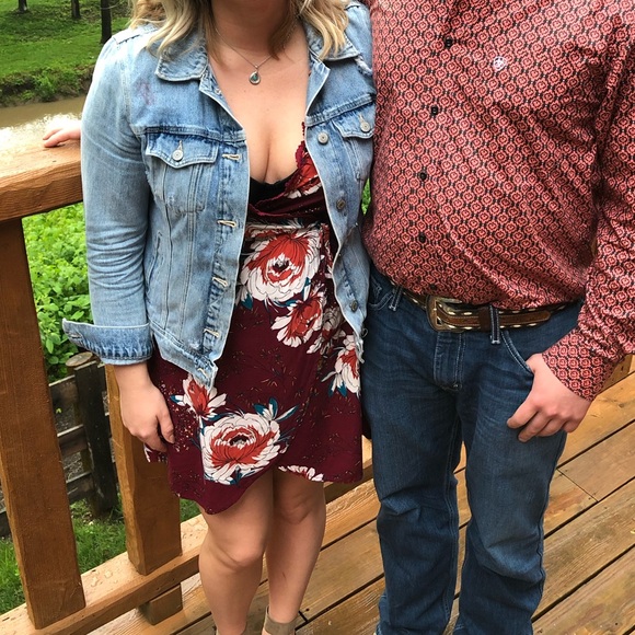 Band of Gypsies Maroon Floral Dress - Picture 5 of 5